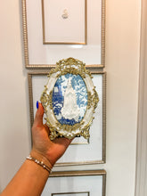 Load image into Gallery viewer, Pearl and gold frame with blue and white background - Mae Mae Art by Maegan Hanna
