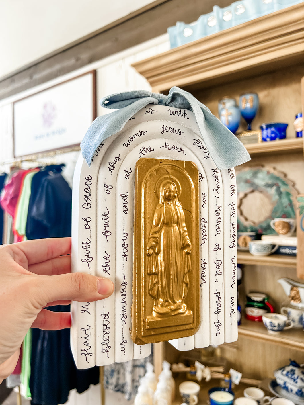 Large prayer arch flower vase - Hail Mary Prayer - Grace and Mercy Company by Ginger
