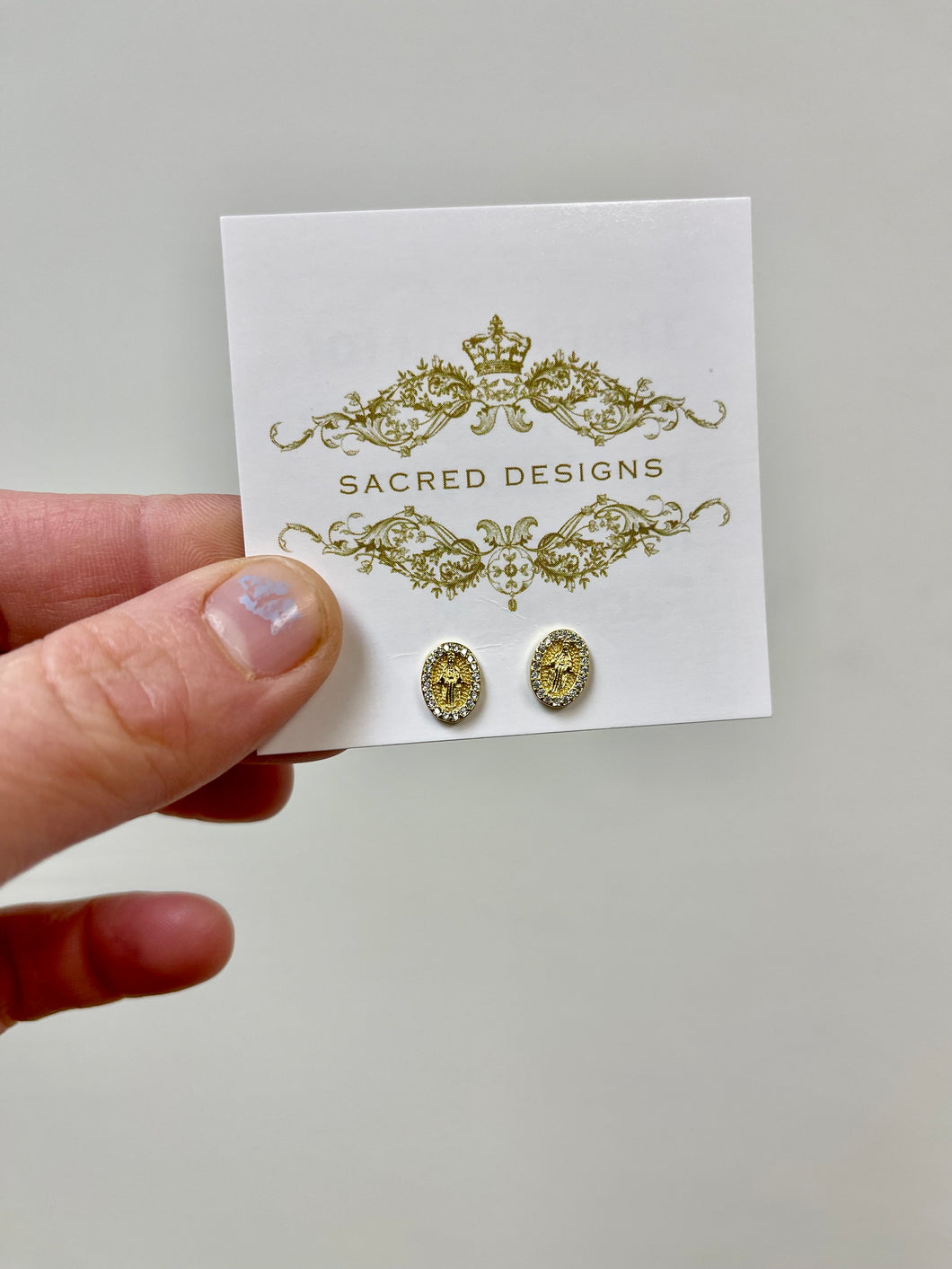 Tiny Mary Stud- Sacred Designs