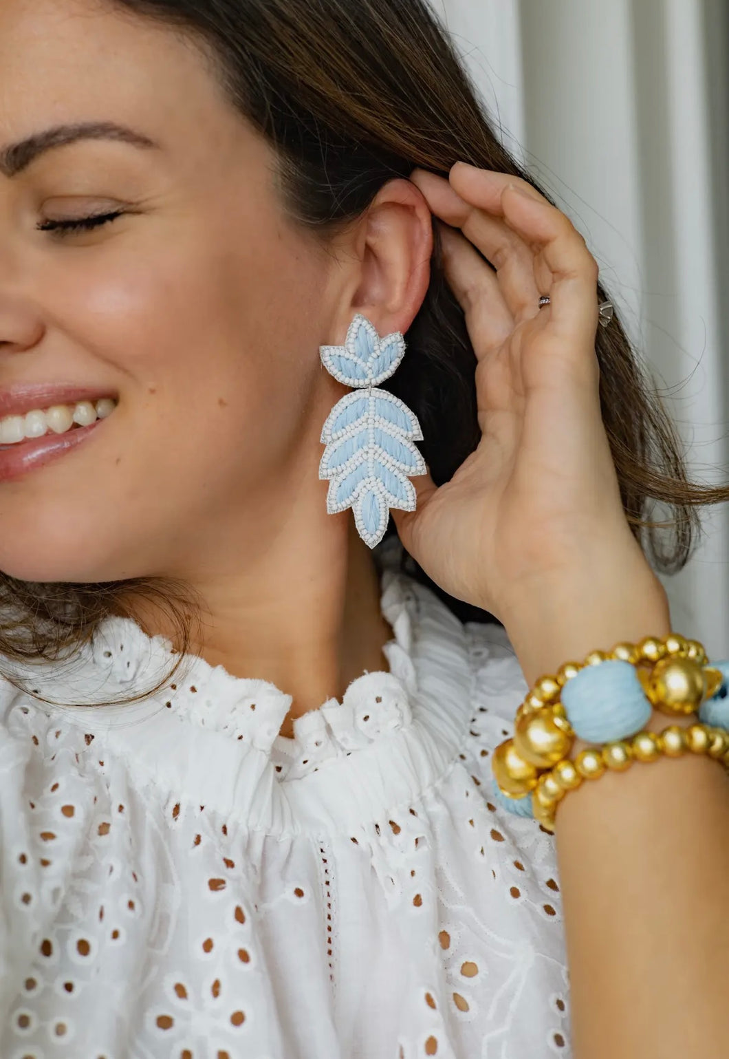 Carolina Blue Lilly Rafia earrings - EFN