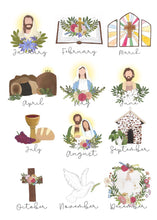 Load image into Gallery viewer, Christian Calendar + stand - Toupelo Crafts by Peyton Toups
