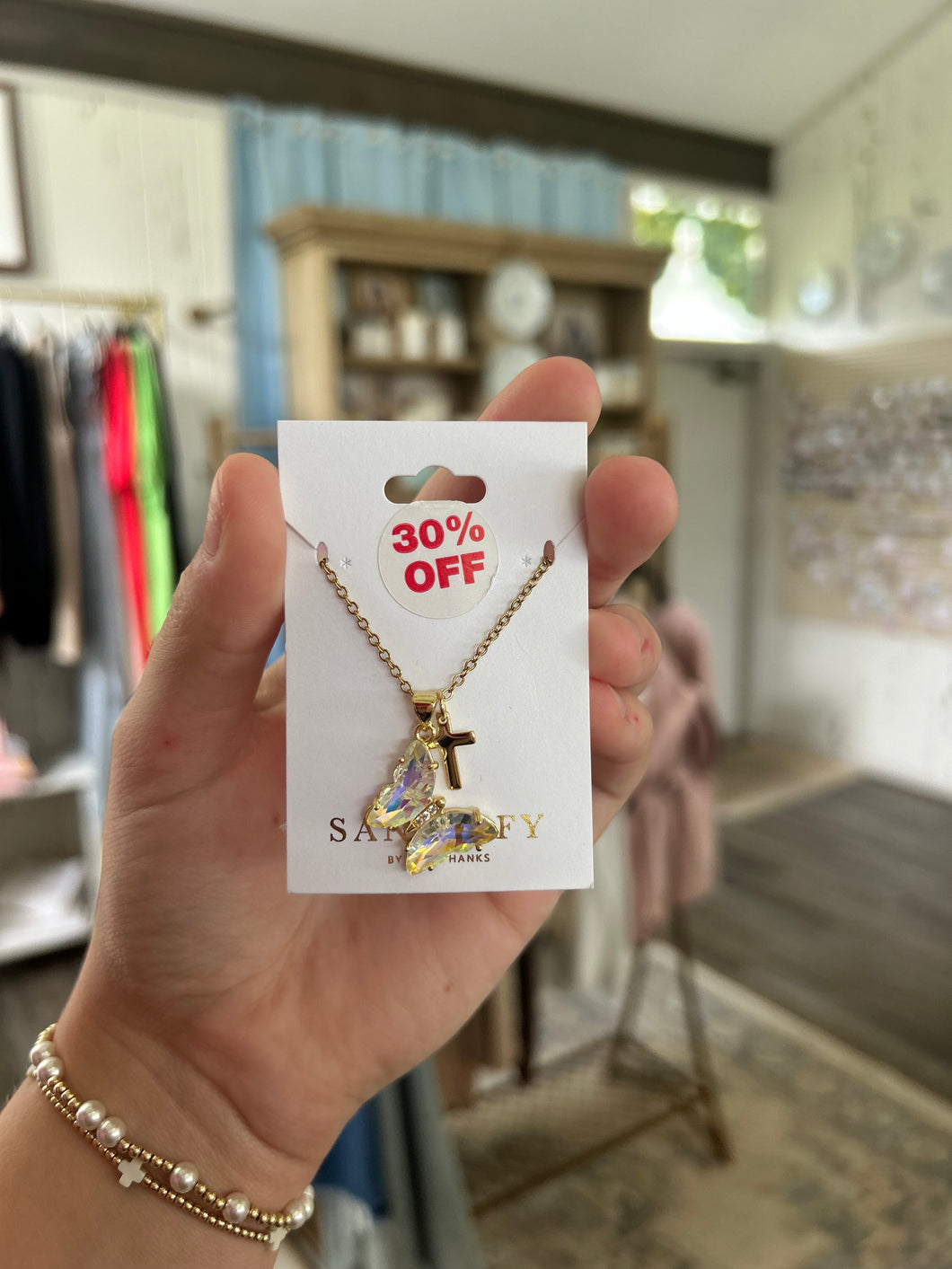 Butterfly Cross Necklace- Sanctify by Jamie Hanks