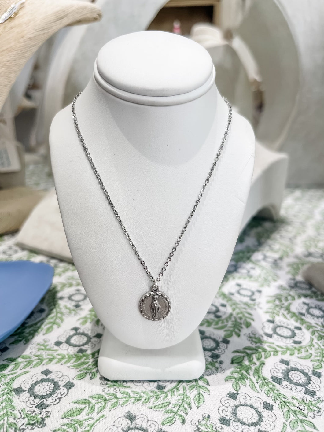 12” Silver St. Mary Necklace (0-3 years)-Sanctify by Jamie Hanks