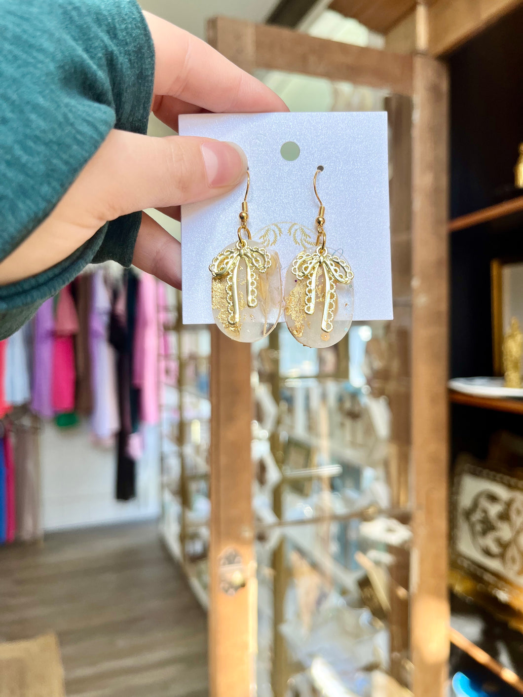 Gold Bow w/ backing Earrings- Engrained