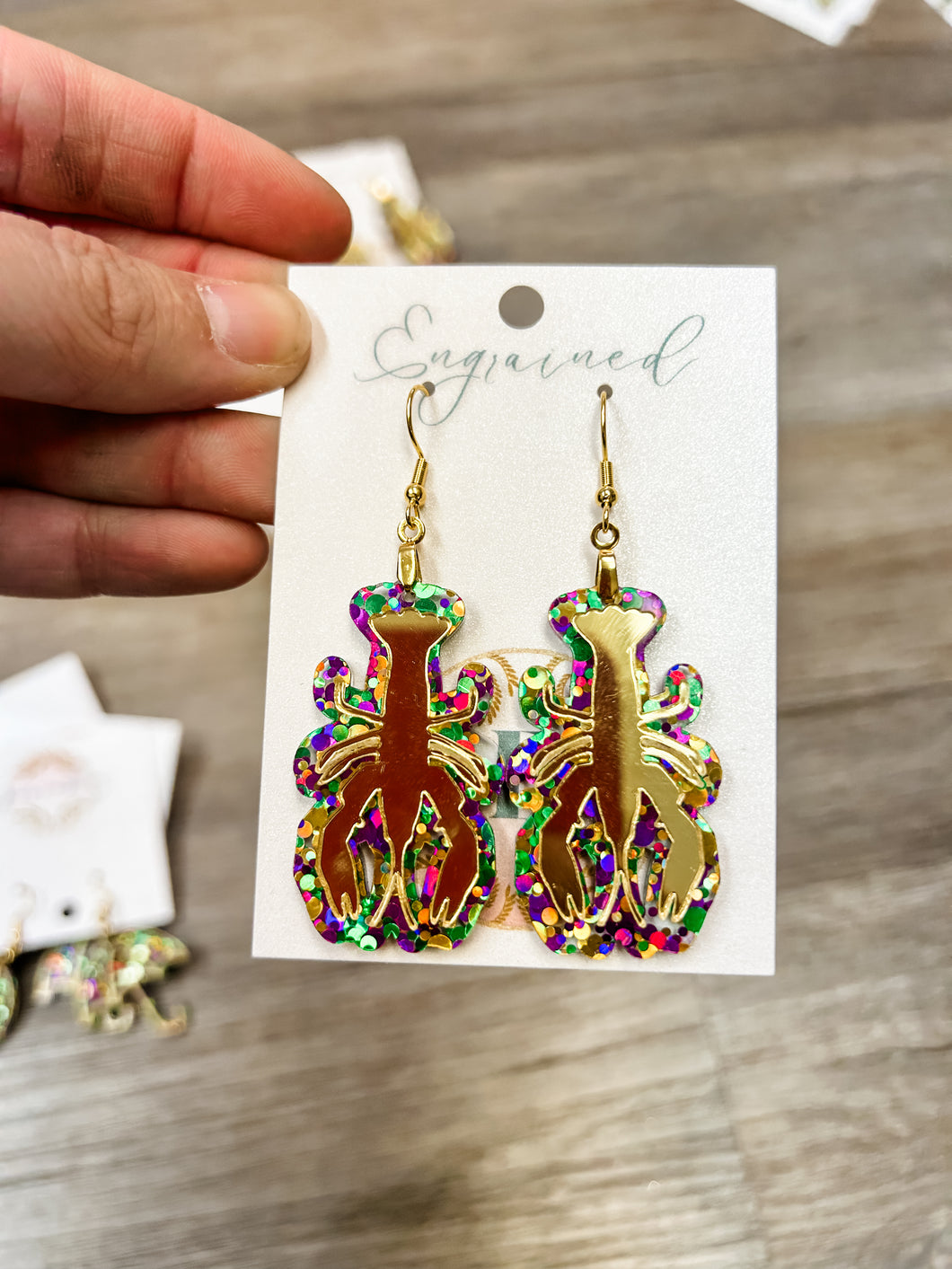 Mardi Gras gold crawfish - Engrained