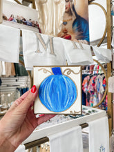 Load image into Gallery viewer, Blue original pumpkin canvases- Mae Mae art by Maegan Hanna
