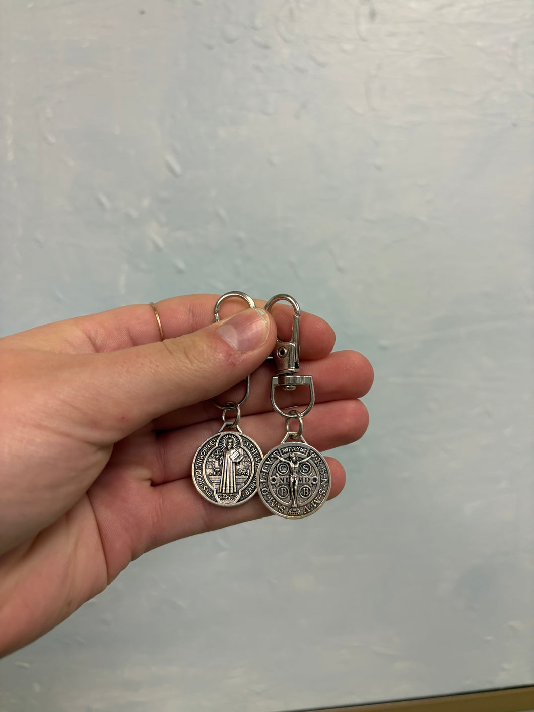 St Benedict keychain - The Gilded Mosquito by Lisa Leger