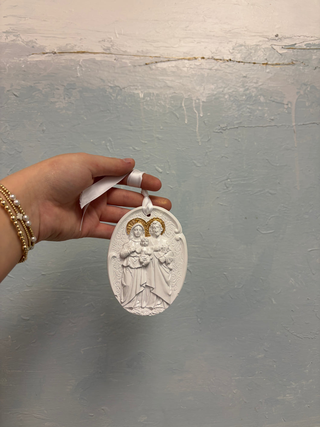 White holy family Ornament - Sacred Designs