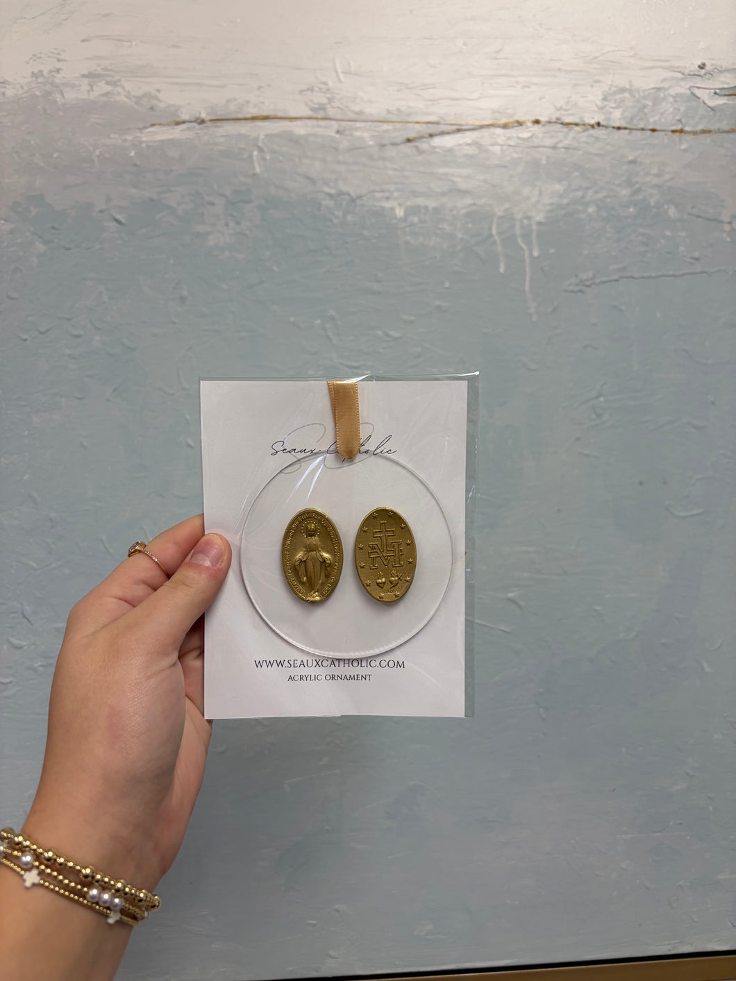 Miraculous medal ornament- Seaux Catholic