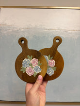 Load image into Gallery viewer, Pink and blue floral round wood board - Hope’s Blessed Mess
