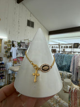 Load image into Gallery viewer, Steering Wheel Mary + Cross attachment - Gilded Mosquito by Lisa Leger
