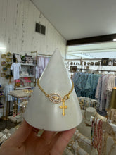 Load image into Gallery viewer, Steering Wheel Mary + Cross attachment - Gilded Mosquito by Lisa Leger
