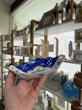 Load image into Gallery viewer, Blue floral jewelry dish- Belle Reve Designs by Megan Gatte
