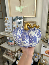 Load image into Gallery viewer, Blue and White Pumpkin- Grace and Mercy Company by Ginger
