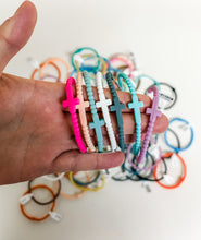 Load image into Gallery viewer, Assorted Silicone Cross Bracelet- The Gilded Mosquito by Lisa Leger
