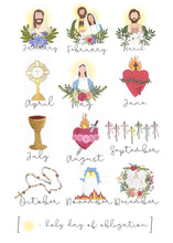 Load image into Gallery viewer, Catholic Calendar + stand - Toupelo Crafts by Peyton Toups
