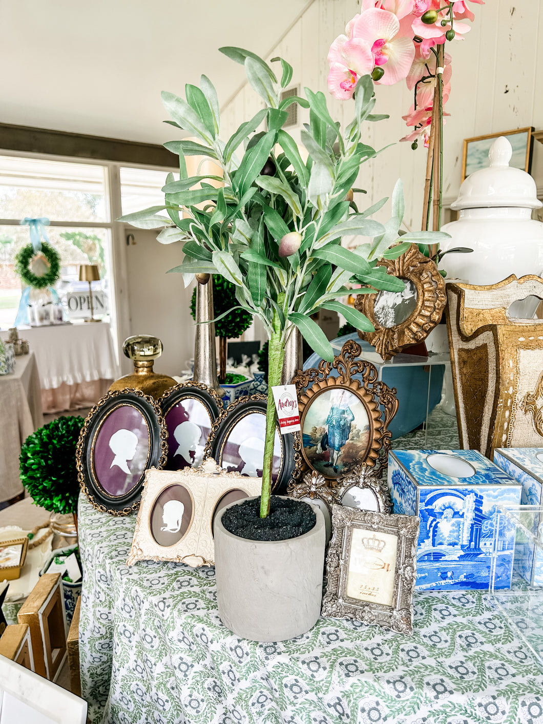 Faux Potted Olive Tree