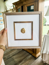 Load image into Gallery viewer, 9x9 intaglio in champagne scalloped frame

