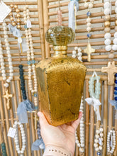 Load image into Gallery viewer, Heavy gold glass lidded jar
