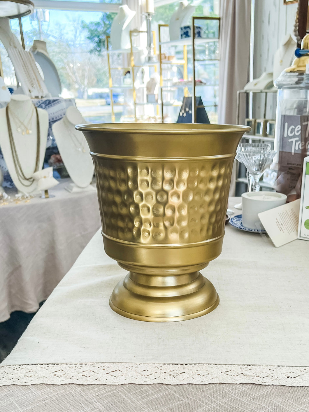 Gold wine cooler vases