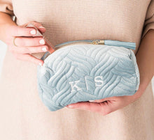 Load image into Gallery viewer, Velvet Quilted Bag - Spa Blue
