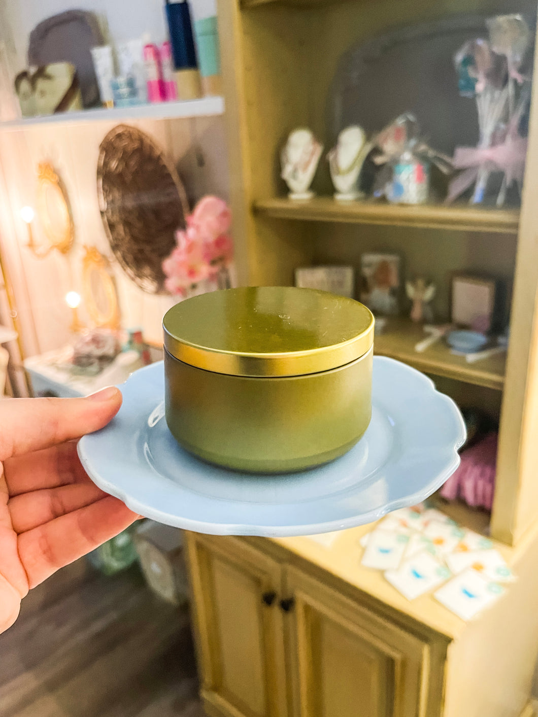 Vintage Light Blue Milkglass Saucer