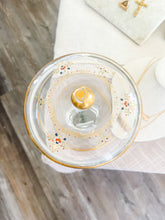 Load image into Gallery viewer, Stemmed hand painted glass dish / candy jar
