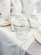 Load image into Gallery viewer, Etched glass gold rim decorative dish
