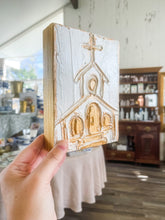 Load image into Gallery viewer, 5x7 church on wood block
