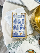 Load image into Gallery viewer, Guest Towel Paper Napkin Gold Leaf Caddy
