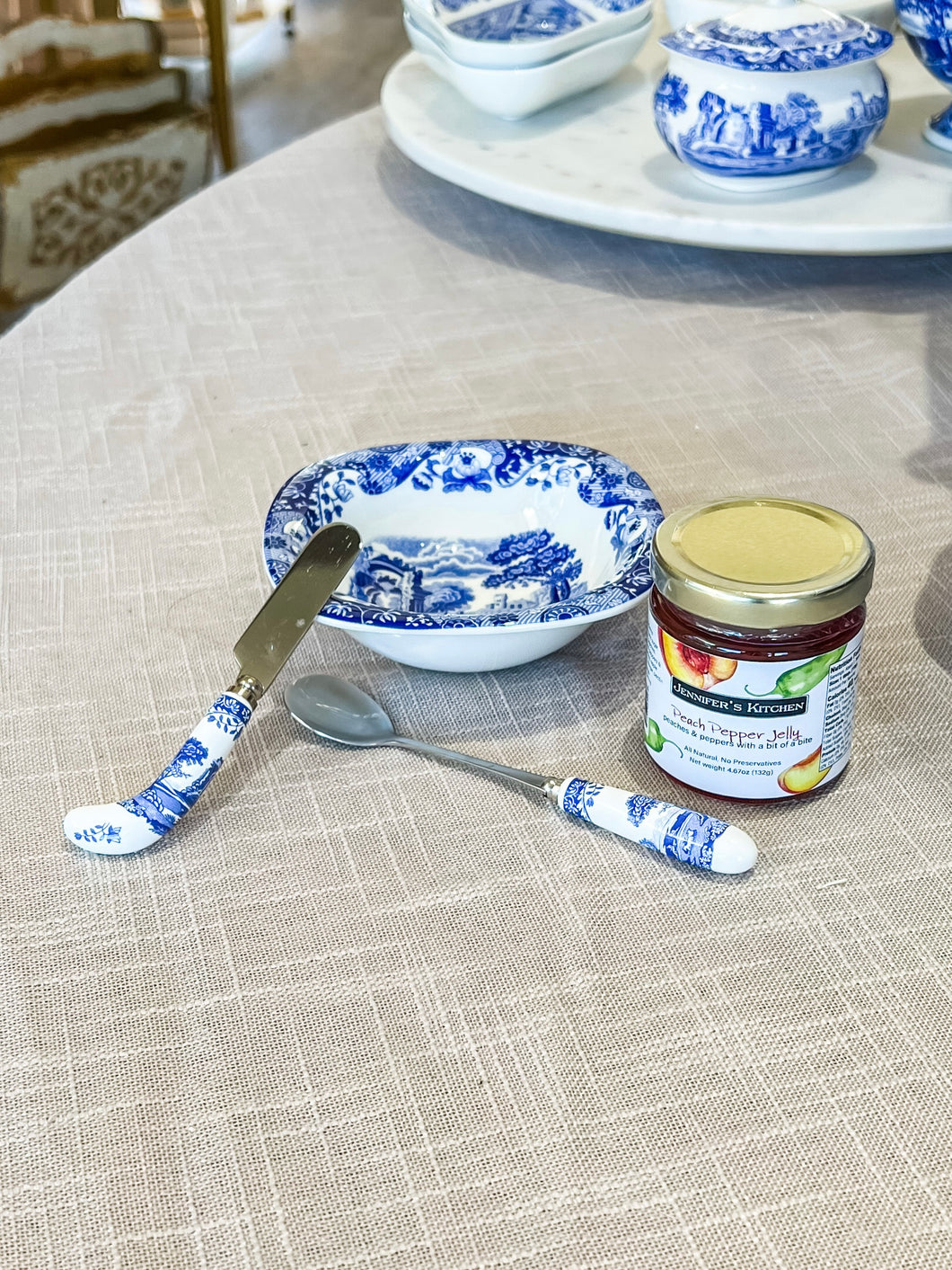 Blue and White Italian Spreaders