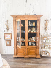 Load image into Gallery viewer, Old white oak and glass hutch
